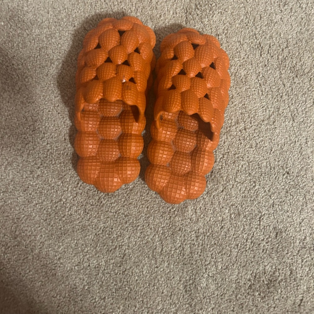 Orange Bubble Slide Sandals